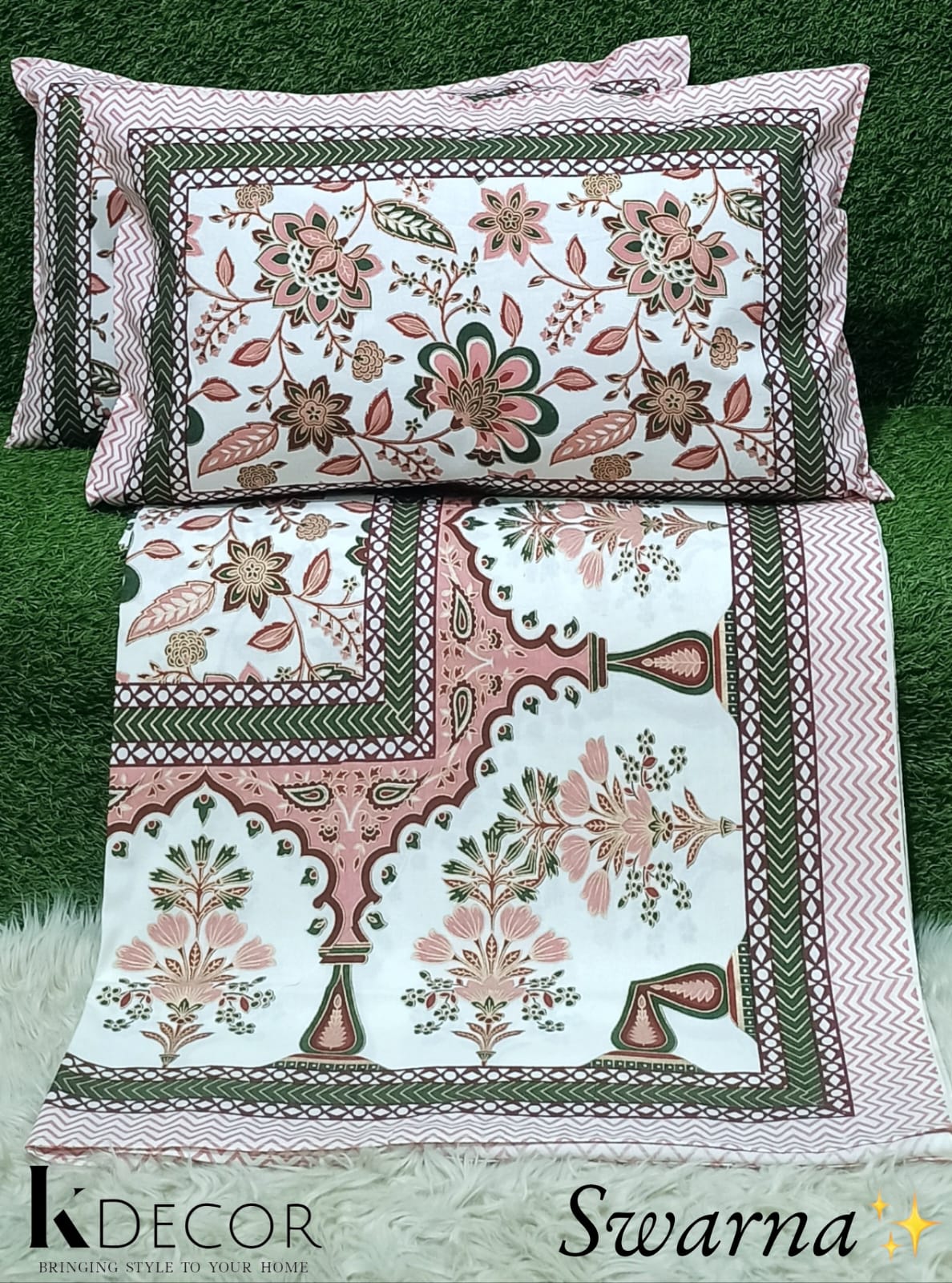 Swarna King Size Pure Cotton Bedsheet Set