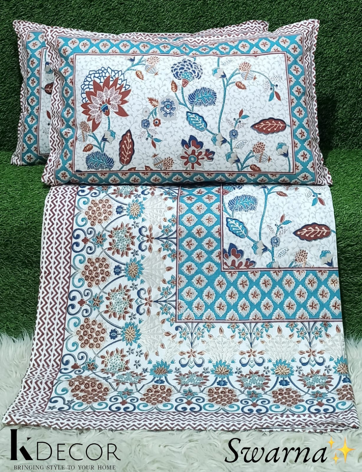 Swarna  King Size Pure Cotton Bedsheet Set