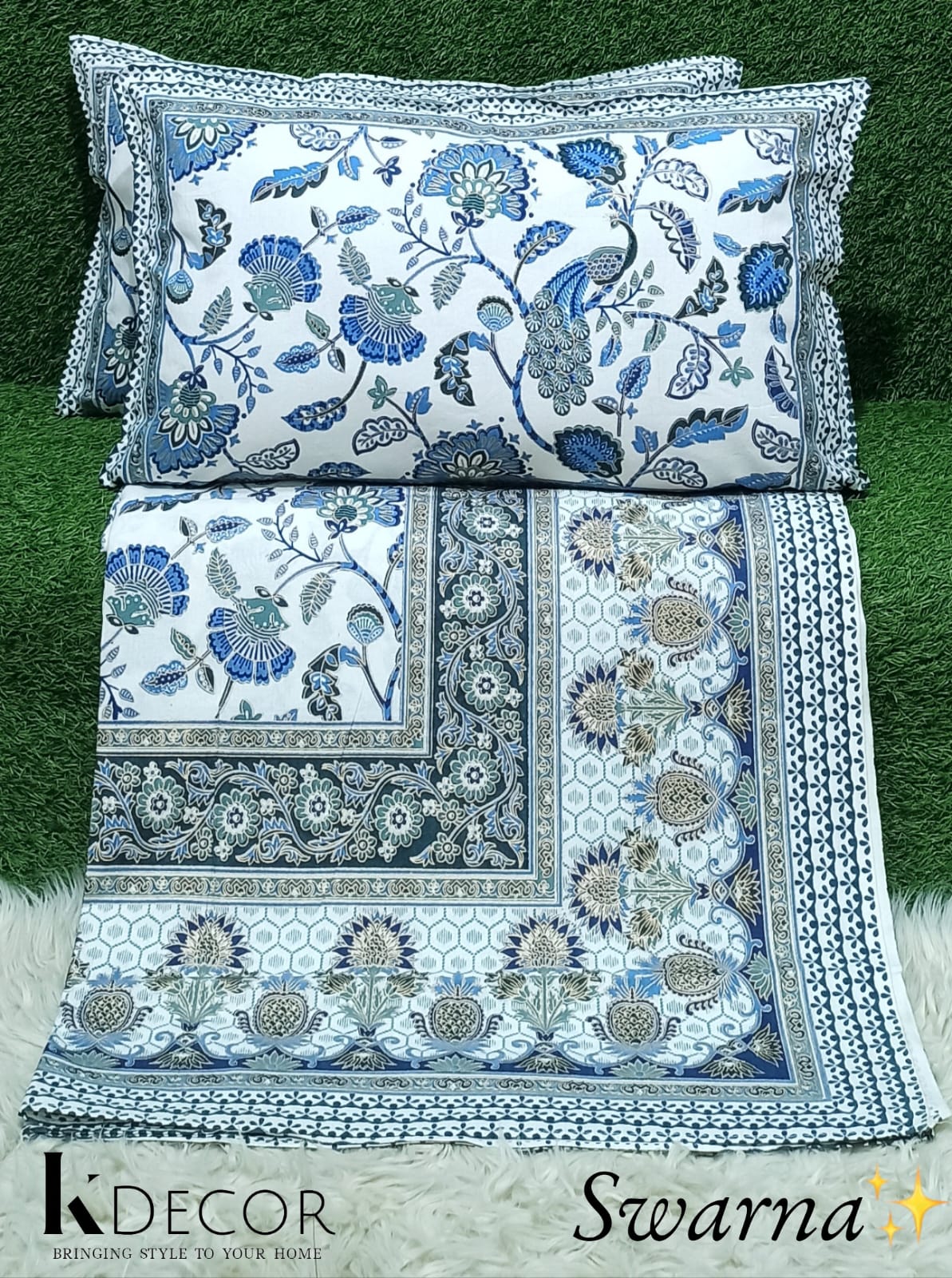 Swarna  King Size Pure Cotton Bedsheet Set