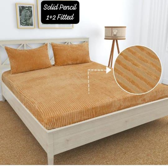 Pencil Solid Warm fitted Bedsheet set