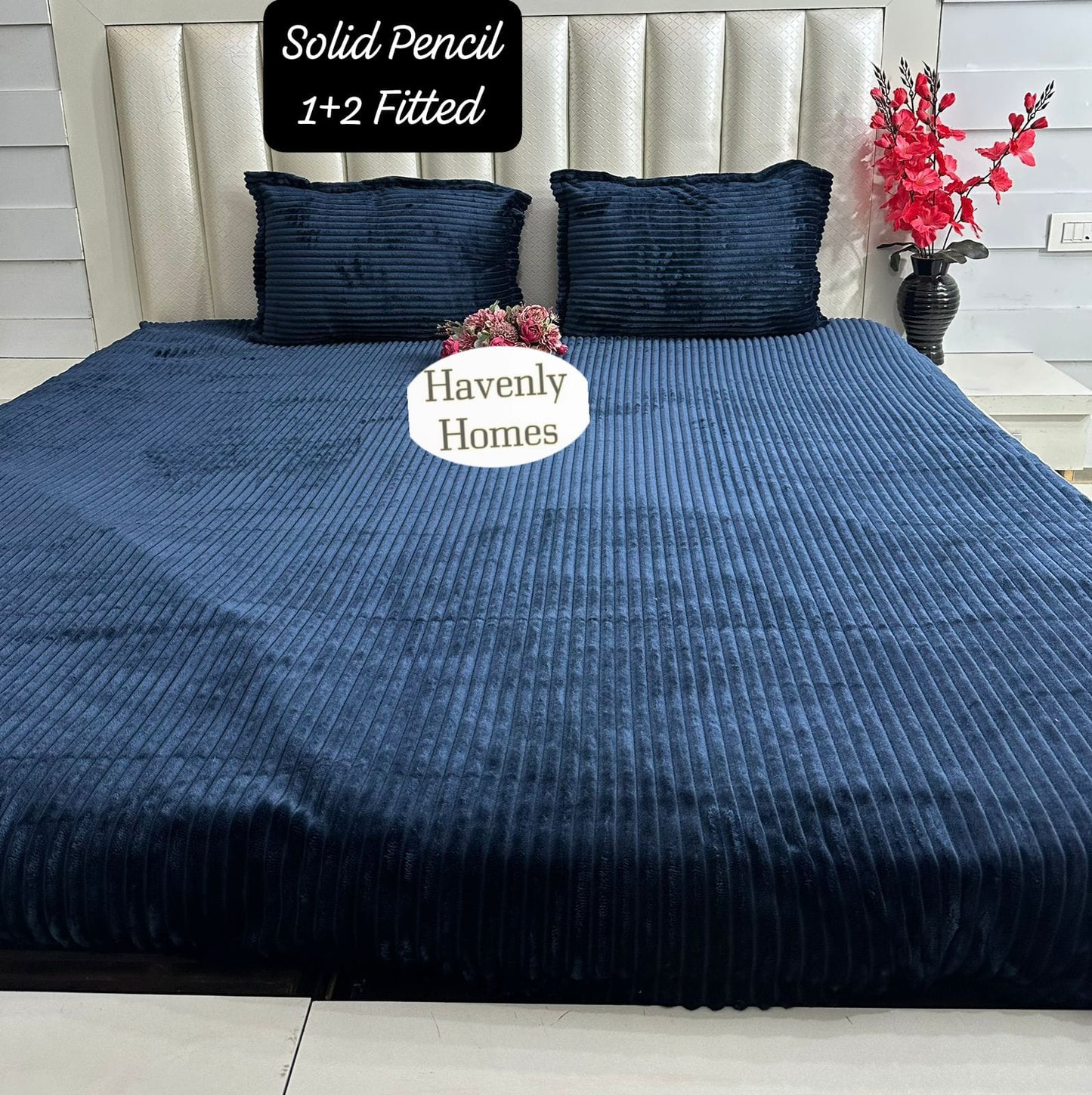 Pencil Solid Warm fitted Bedsheet set