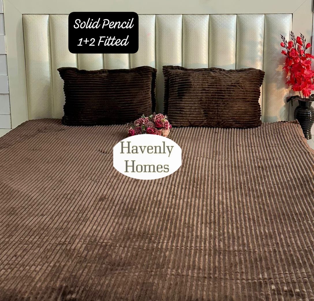 Pencil Solid Warm fitted Bedsheet set