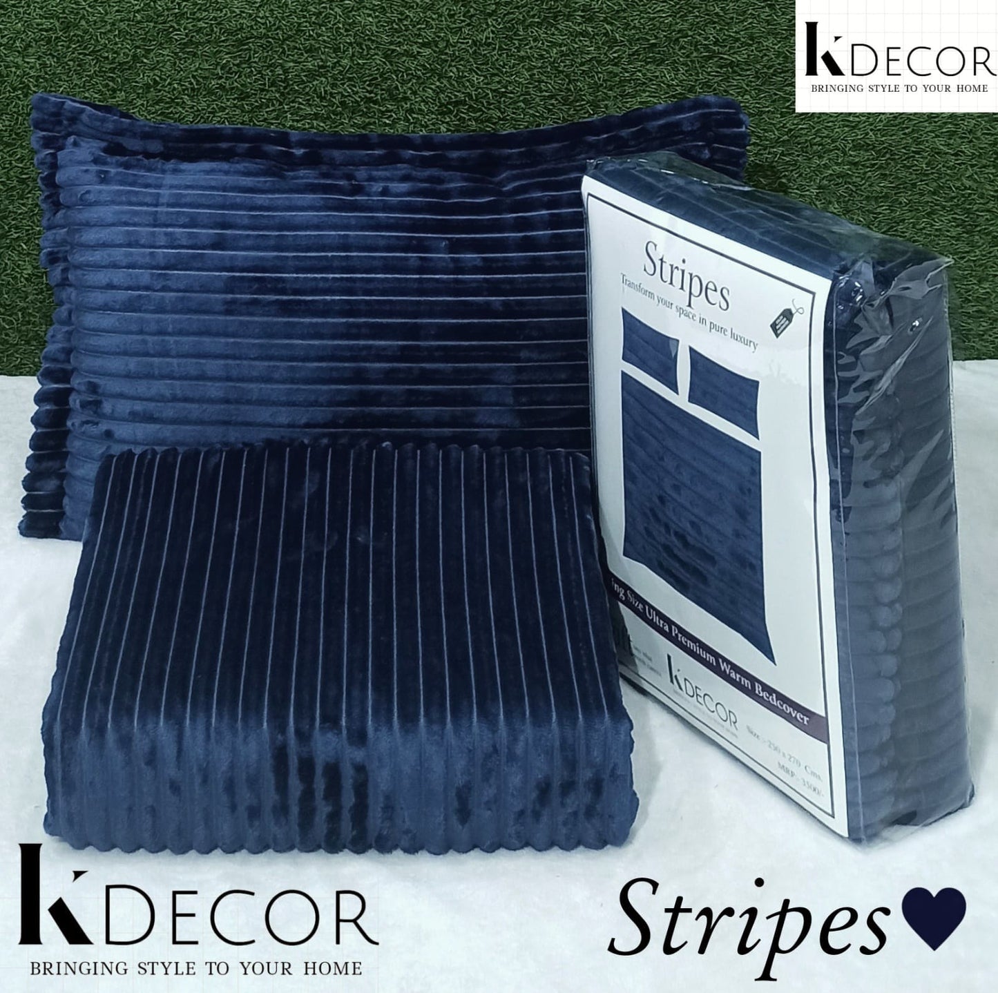 Stripes King King Size Ultra Premium Warm Bedcover