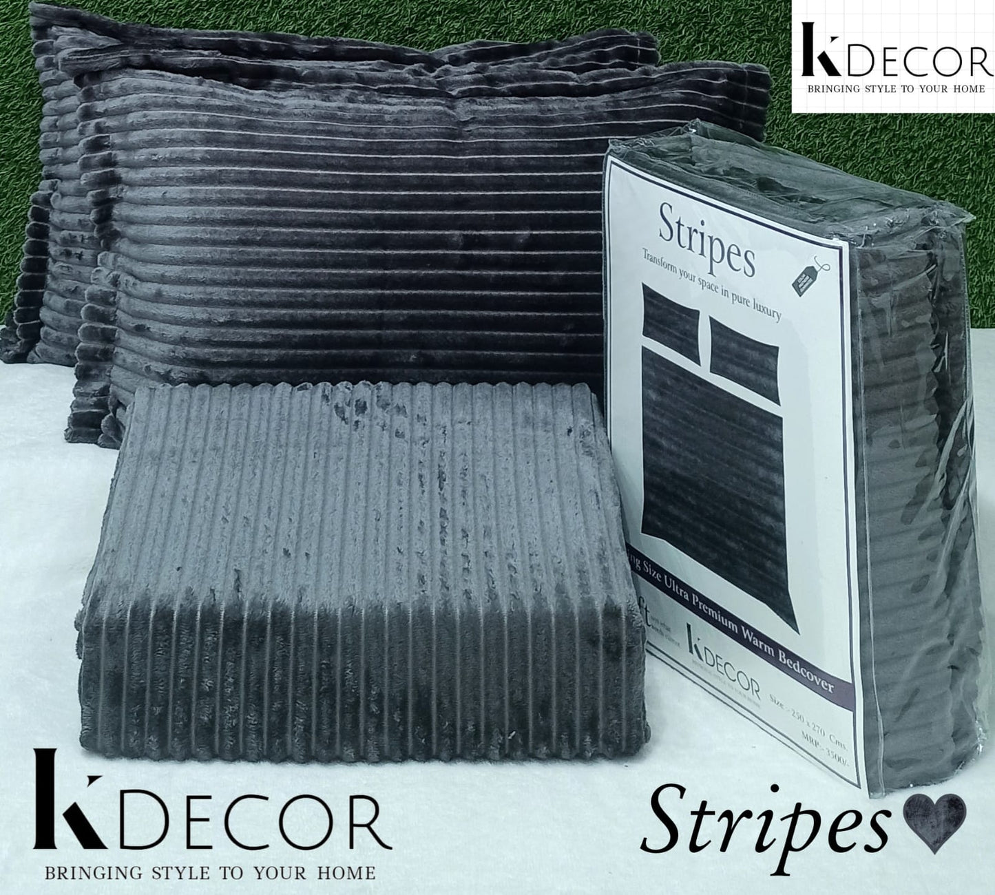 Stripes King King Size Ultra Premium Warm Bedcover