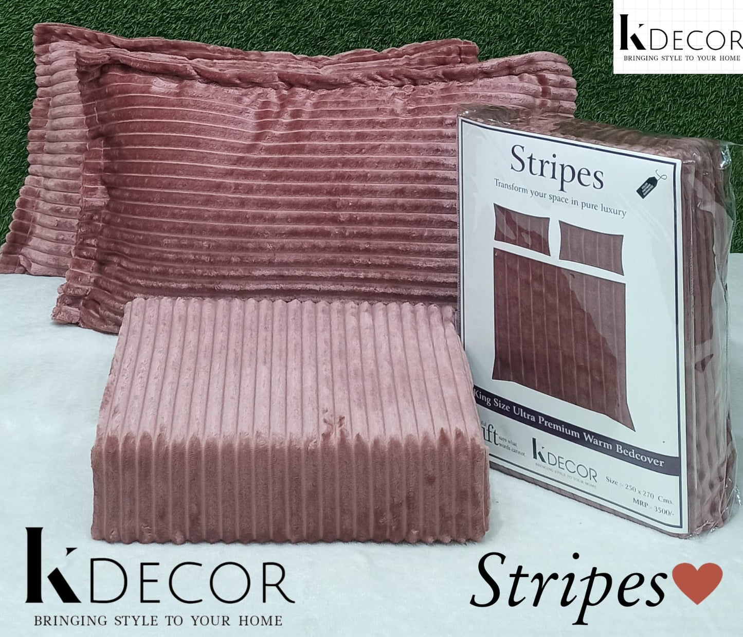 Stripes King King Size Ultra Premium Warm Bedcover