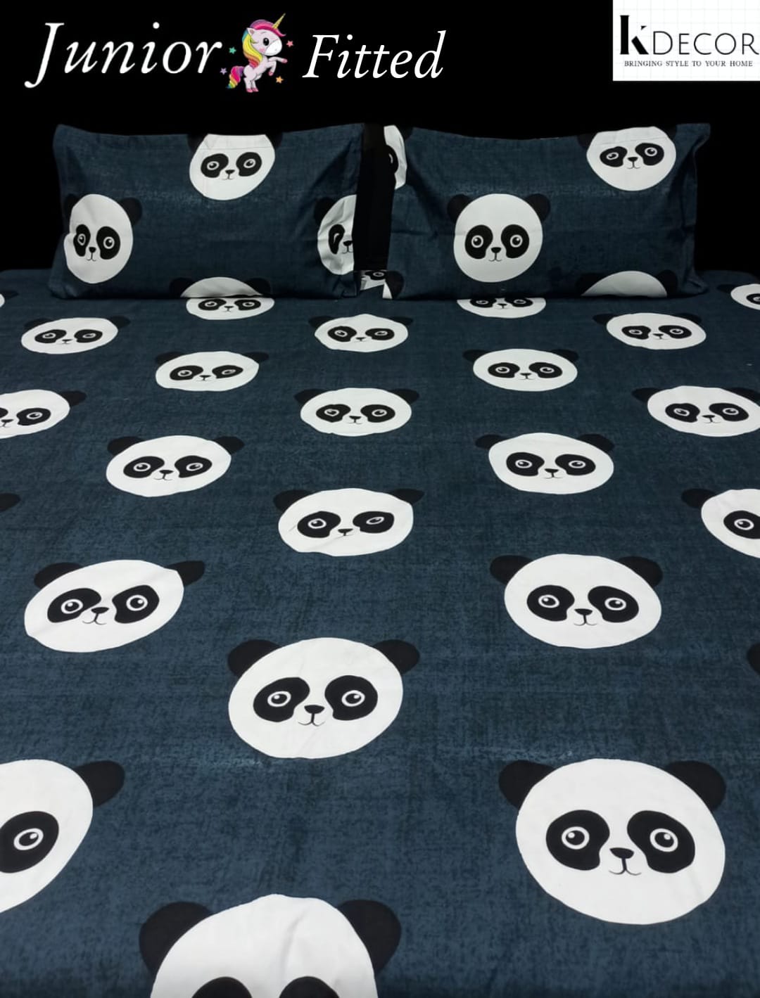 Junior Fitted King Size Kids Print Fitted Bedsheet Set