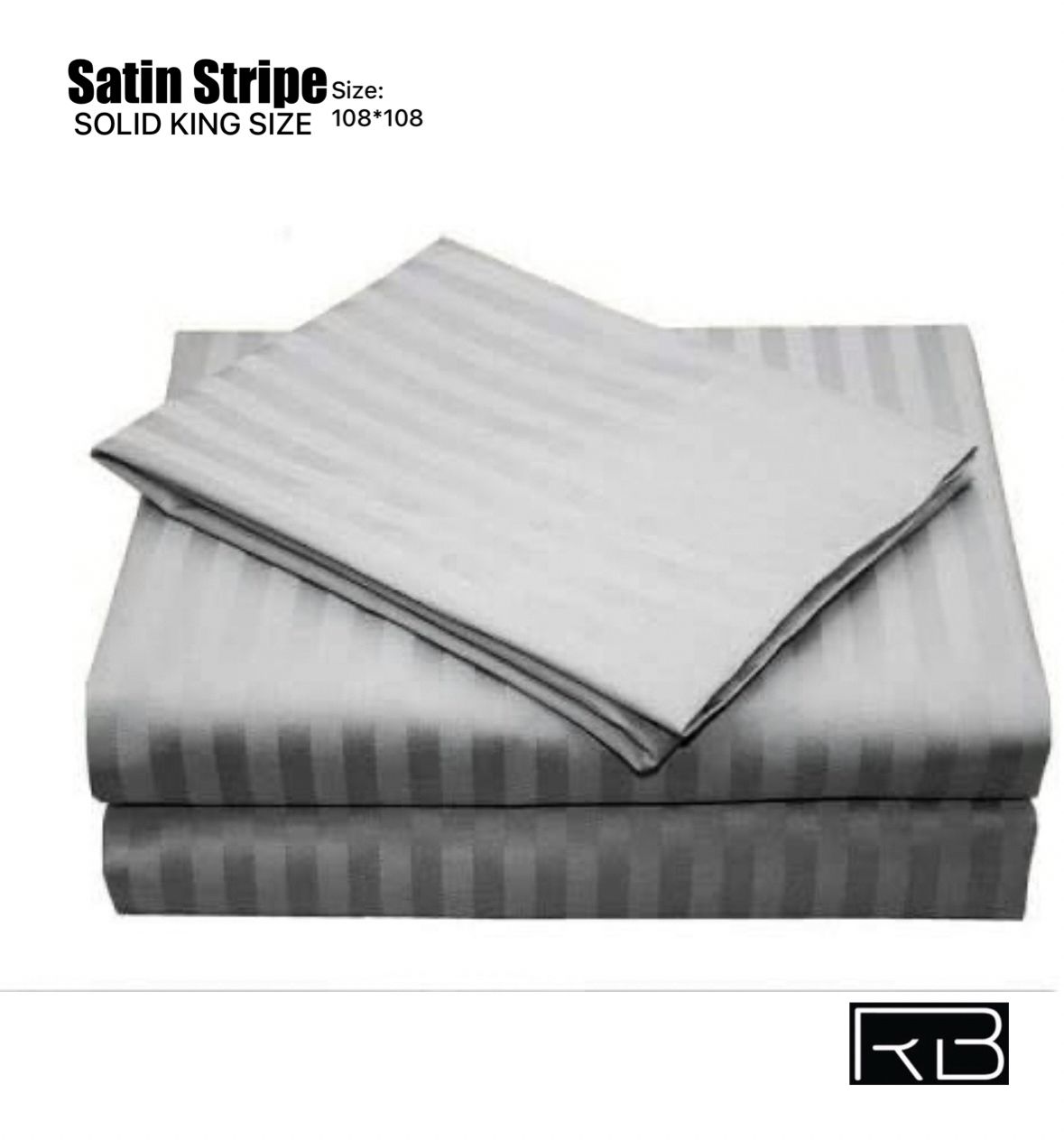 SATIN STRIPE KING SIZE BEDSHEET BY RISHAAN BEDDING