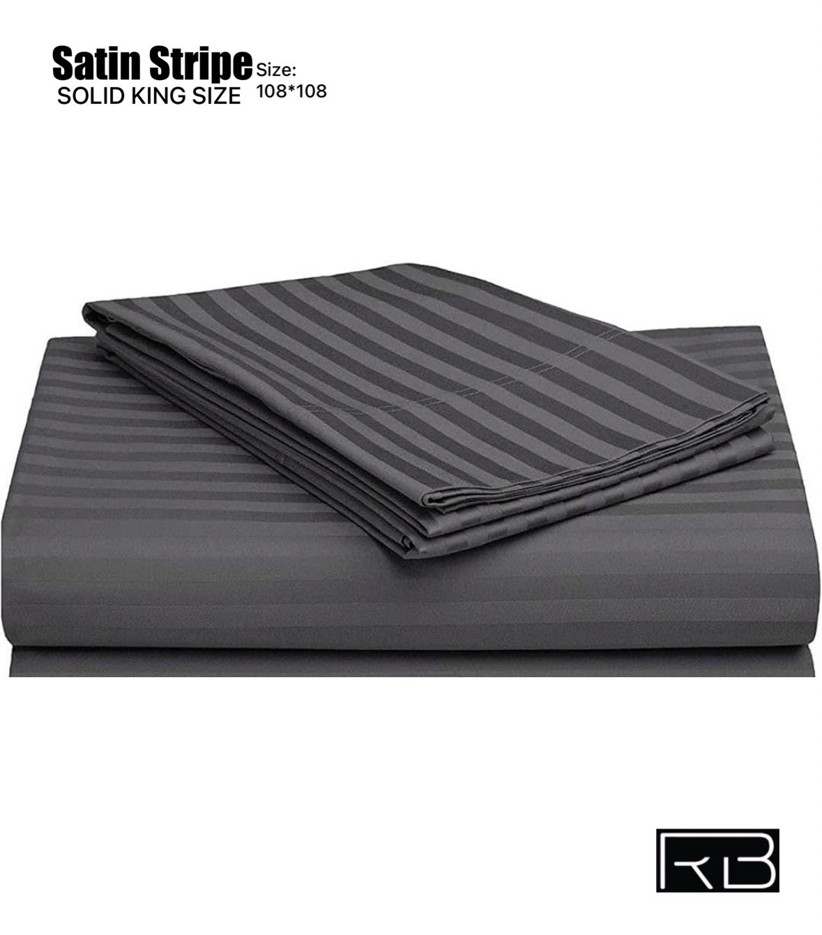 SATIN STRIPE KING SIZE BEDSHEET BY RISHAAN BEDDING