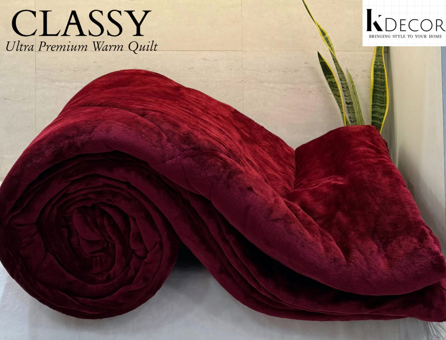 Classy Quilt Ultra Premium Double Bed Solids Warm & Cosy Quilt