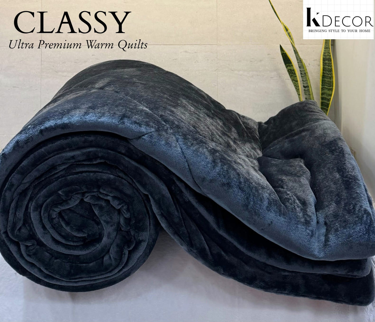 Classy Quilt Ultra Premium Double Bed Solids Warm & Cosy Quilt