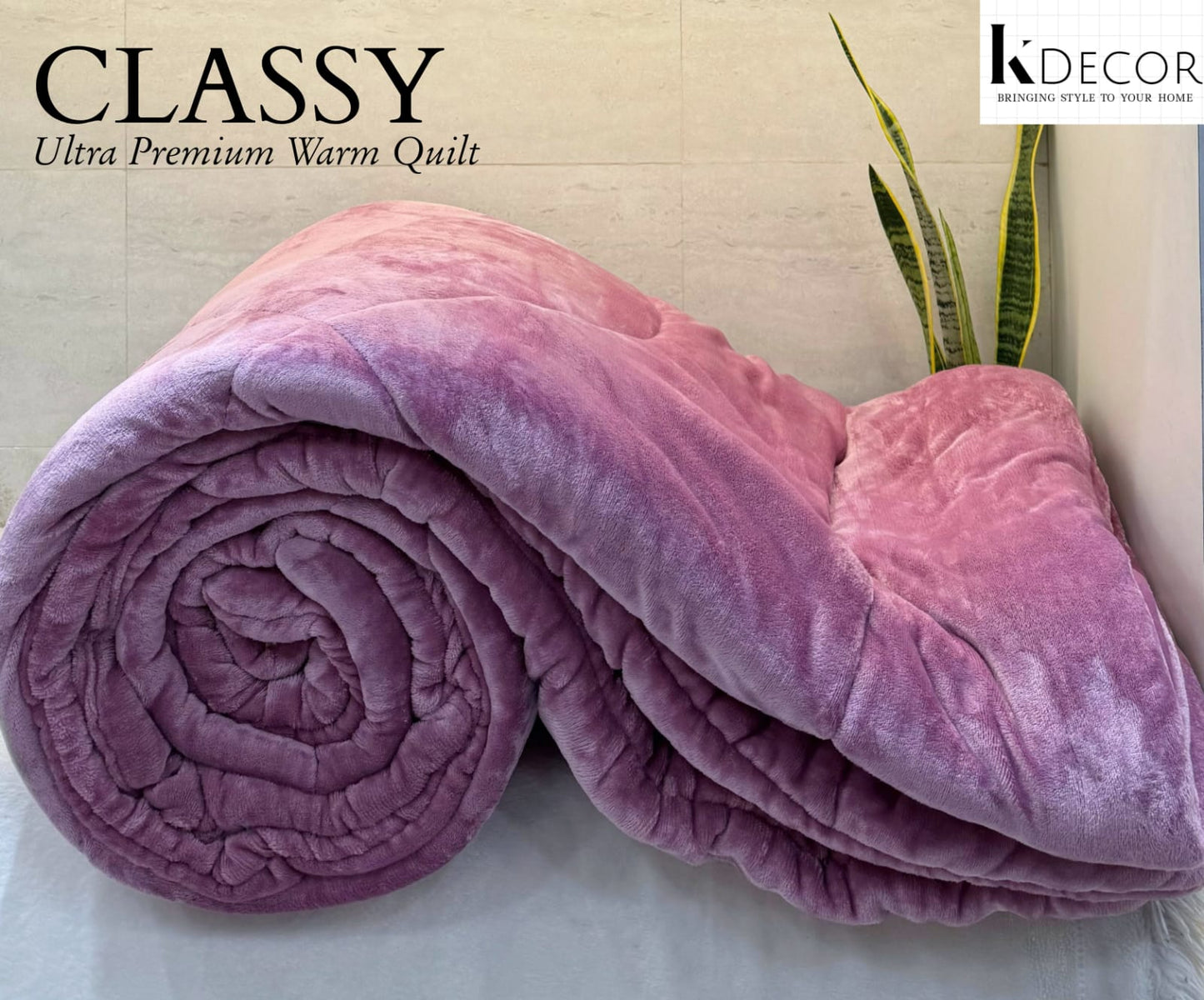 Classy Quilt Ultra Premium Double Bed Solids Warm & Cosy Quilt
