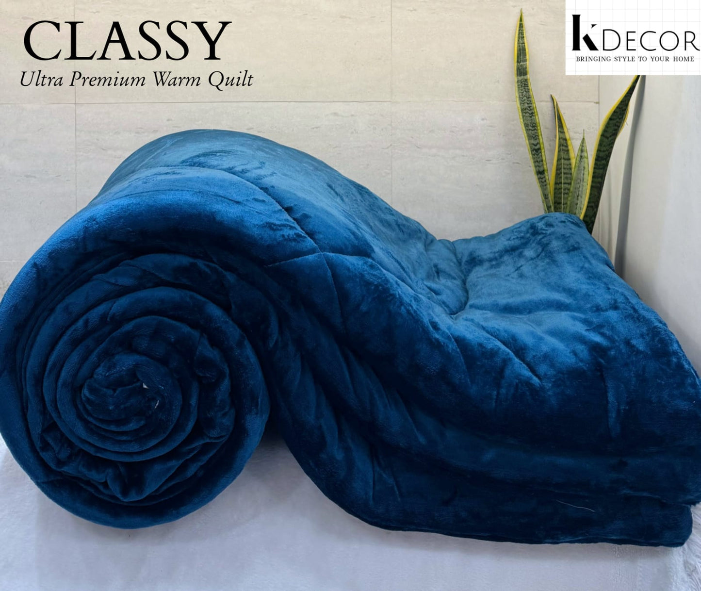 Classy Quilt Ultra Premium Double Bed Solids Warm & Cosy Quilt