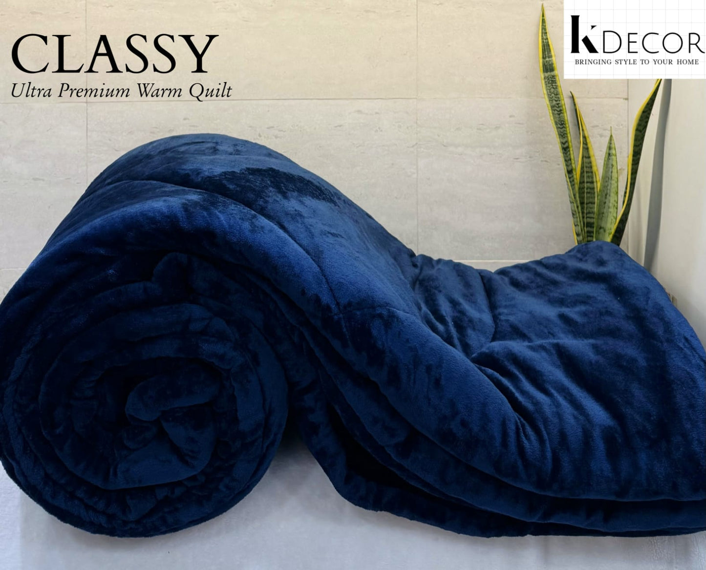 Classy Quilt Ultra Premium Double Bed Solids Warm & Cosy Quilt