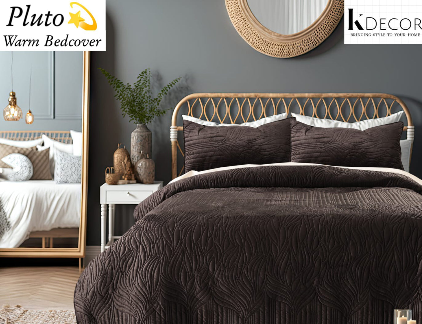 Double Bed Ultra Luxurious Quilted Warm Bedcover