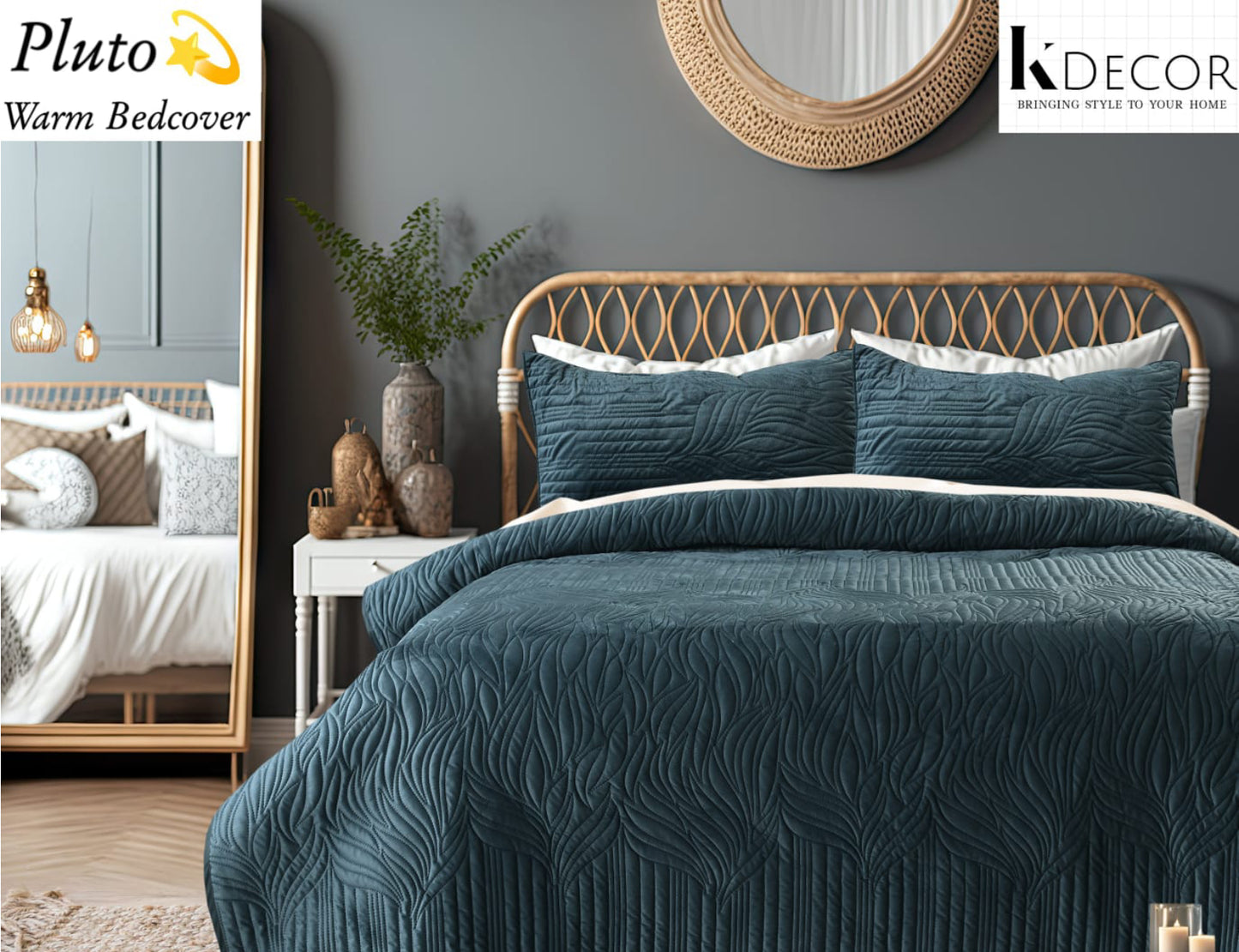 Double Bed Ultra Luxurious Quilted Warm Bedcover