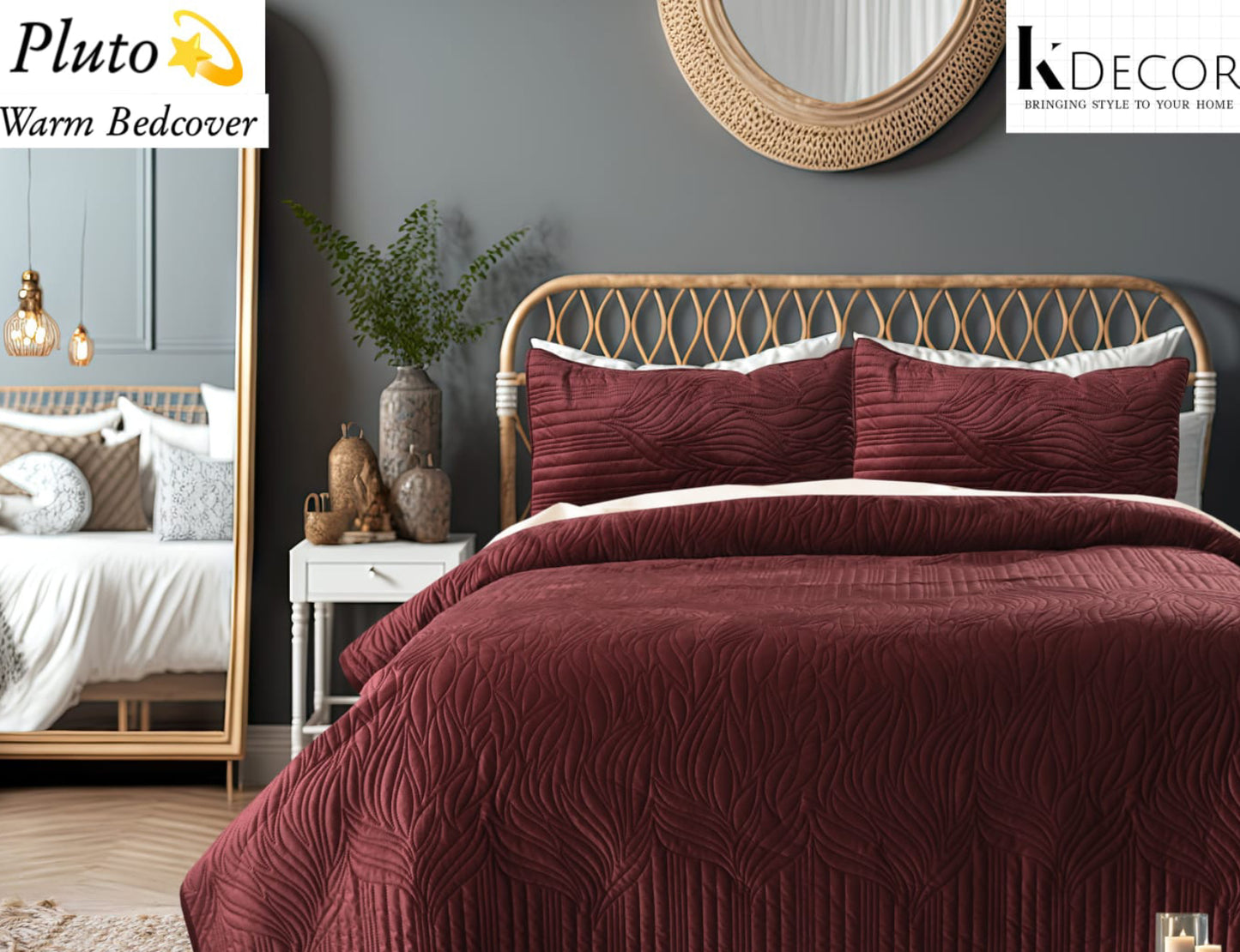 Double Bed Ultra Luxurious Quilted Warm Bedcover