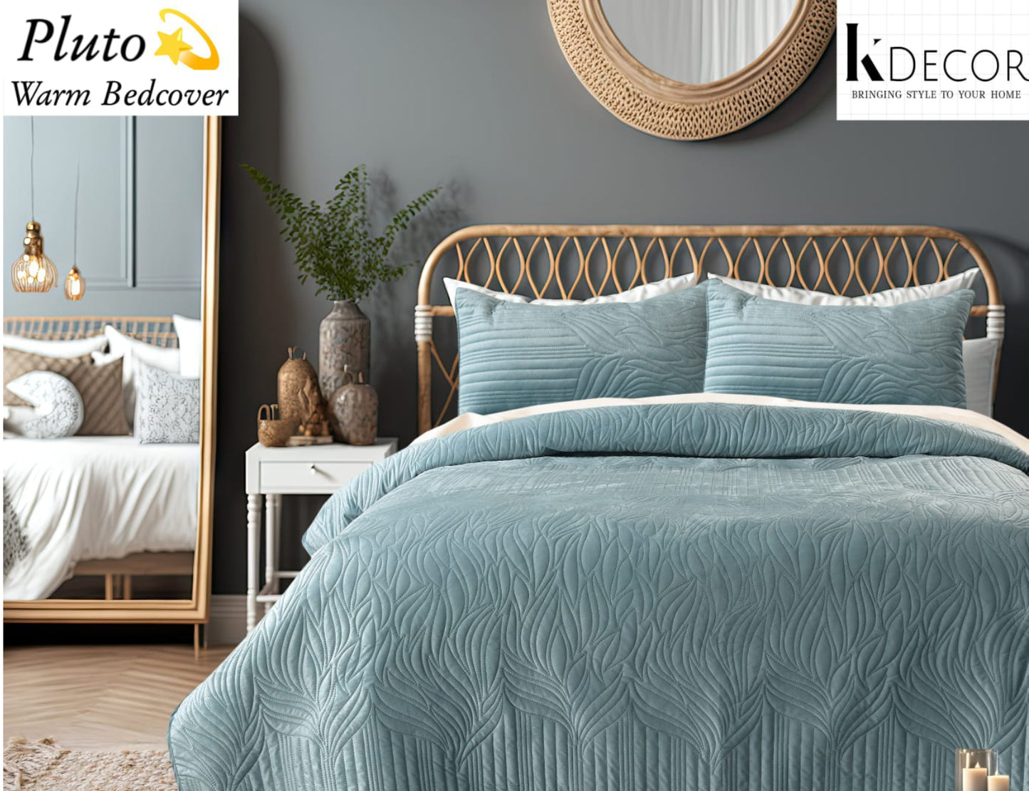 Double Bed Ultra Luxurious Quilted Warm Bedcover
