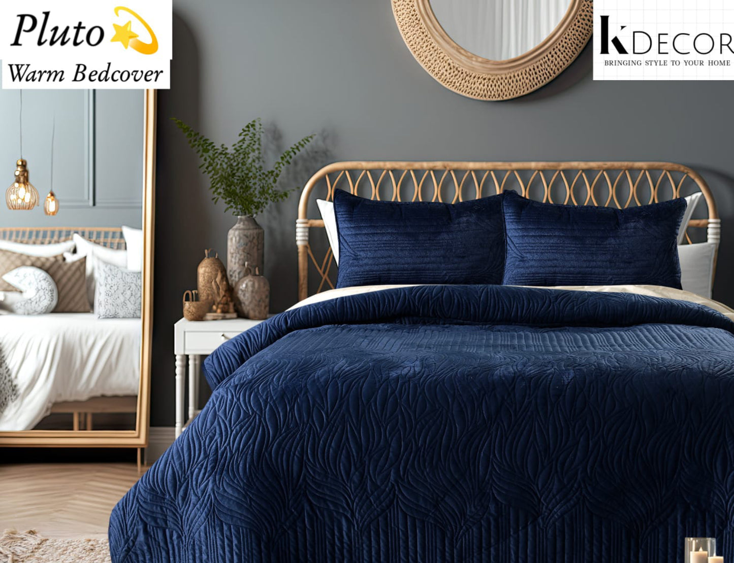Double Bed Ultra Luxurious Quilted Warm Bedcover