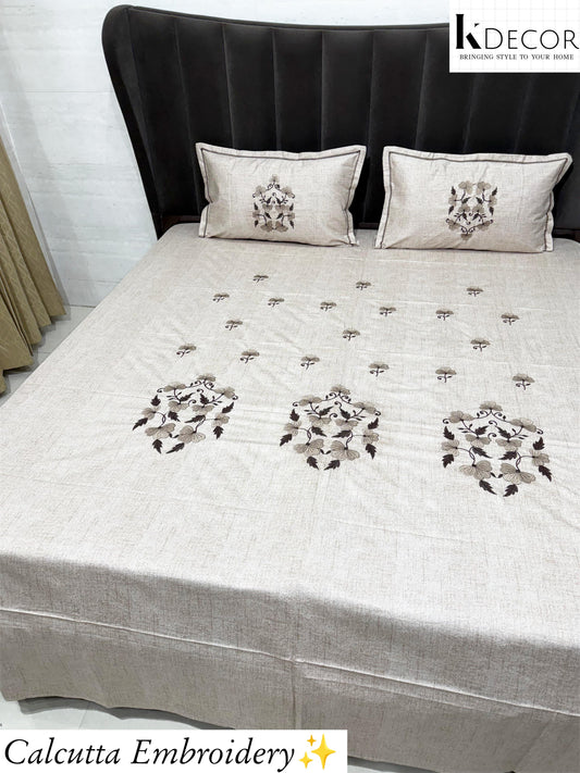 Calcutta embroidery bedsheet