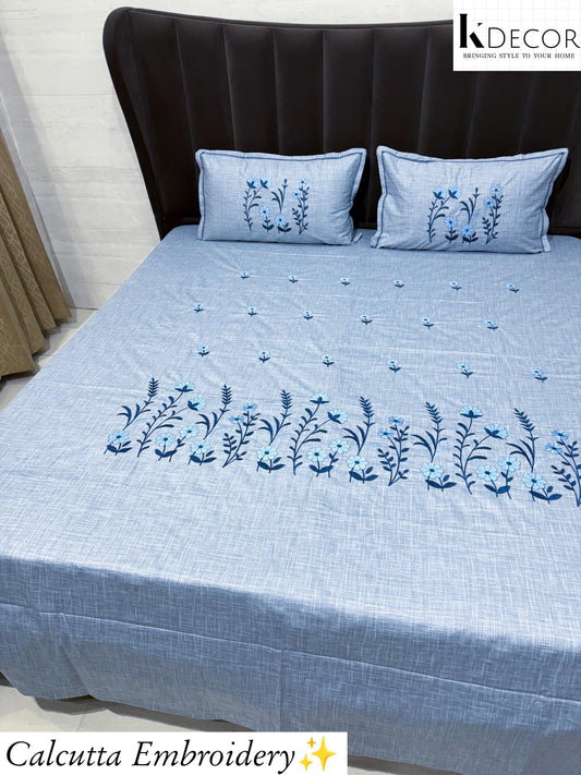 Calcutta embroidery bedsheet